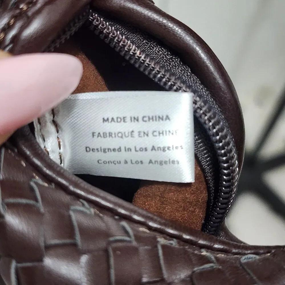 Anthropologie Melie Bianco Mini Brigitte bag charm Brown Faux-Leather NWT